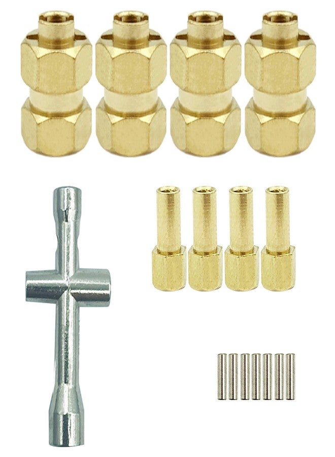 HOPLEX Brass 7mm RC Wheel Hex Hub Spacer with 9.5mm Offset Extension 4Pcs Hex Drive Adapter for AXIAL SCX24 Upgrades Accessories 1/24 RC Crawler Car¡ - Image 1